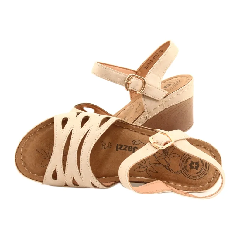 Sandales Femme Comfort On Wedge Jezzi Evento 22SD98-4572 beige d'or