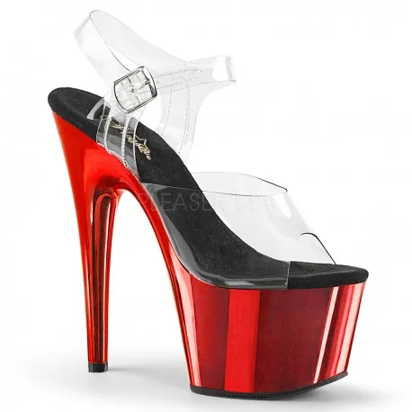 Sandales Plateformes Hautes Pleaser ADORE-708C Rouge - Talons-Oh.com