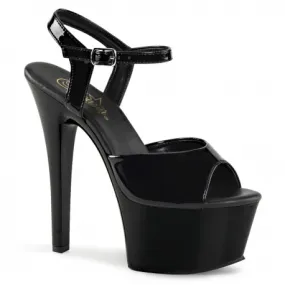 Sandales Plateformes Pleaser ASPIRE-609 Noir vernis - Talons-Oh.com