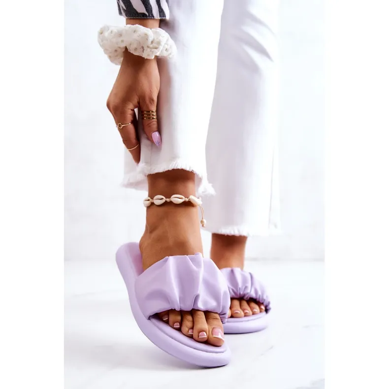 S.Barski Chaussons Classiques Femme Félin Violet