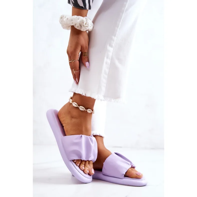 S.Barski Chaussons Classiques Femme Félin Violet