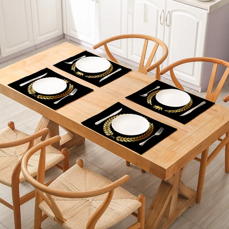 Set de table en coton et lin motif lettre