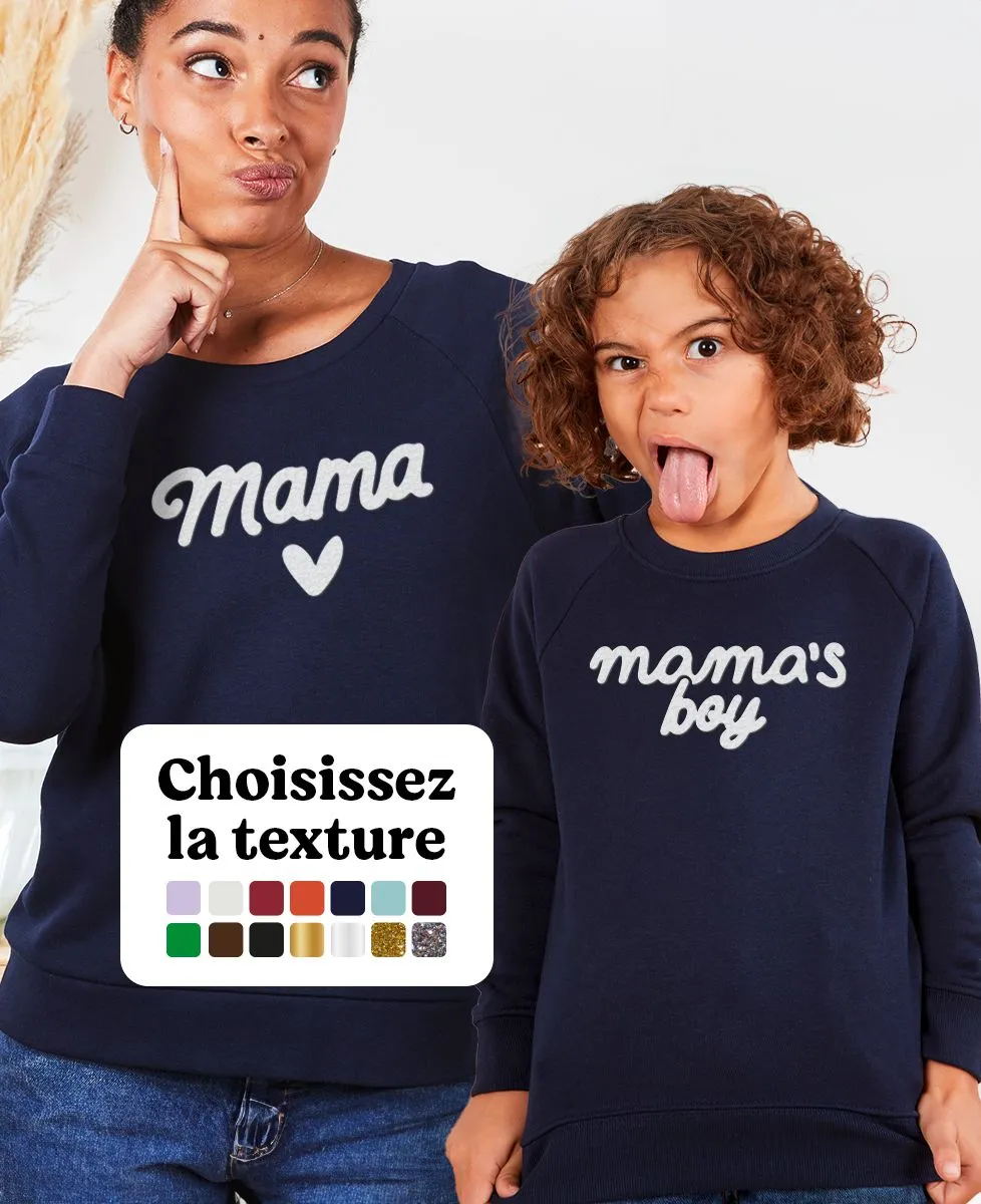 Sweatshirt femme Mama velours