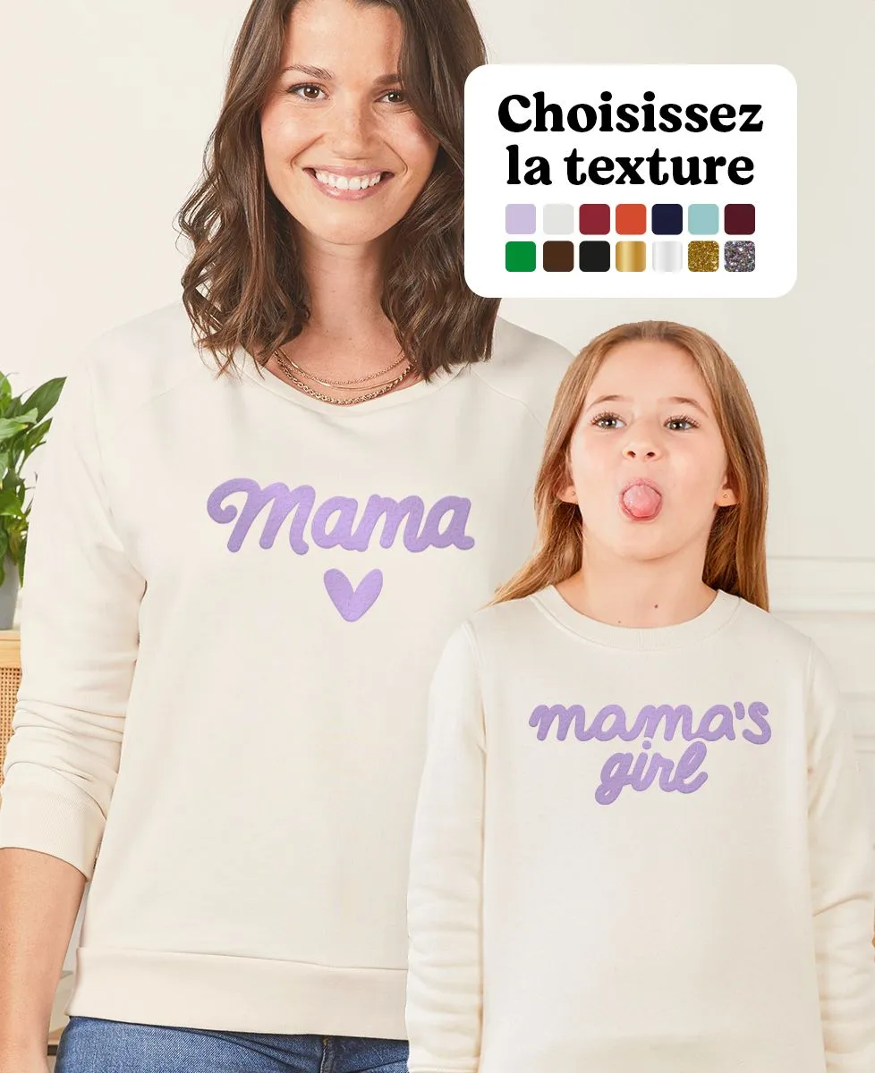 Sweatshirt femme Mama velours