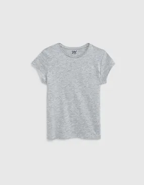 Tee-shirt gris Essentiel en coton bio fille