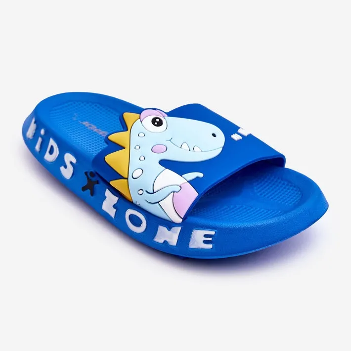 WJ1 Chaussons Mousse Enfant Dinosaure Bleu Dario