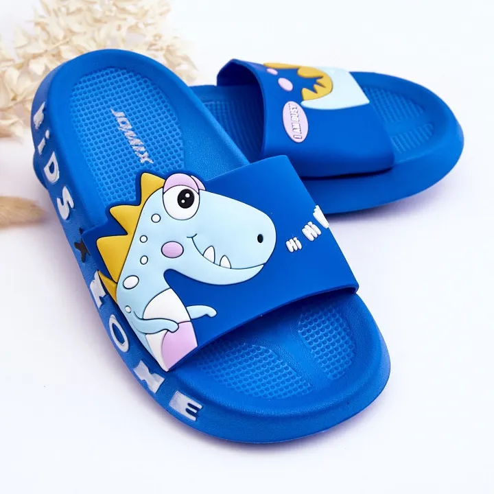 WJ1 Chaussons Mousse Enfant Dinosaure Bleu Dario