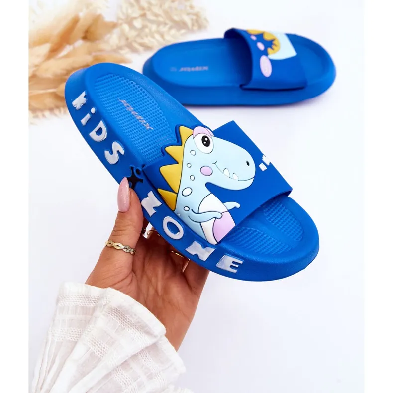 WJ1 Chaussons Mousse Enfant Dinosaure Bleu Dario