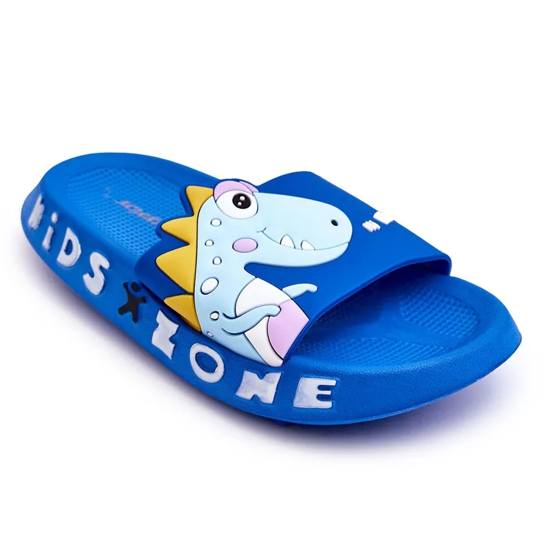 WJ1 Chaussons Mousse Enfant Dinosaure Bleu Dario